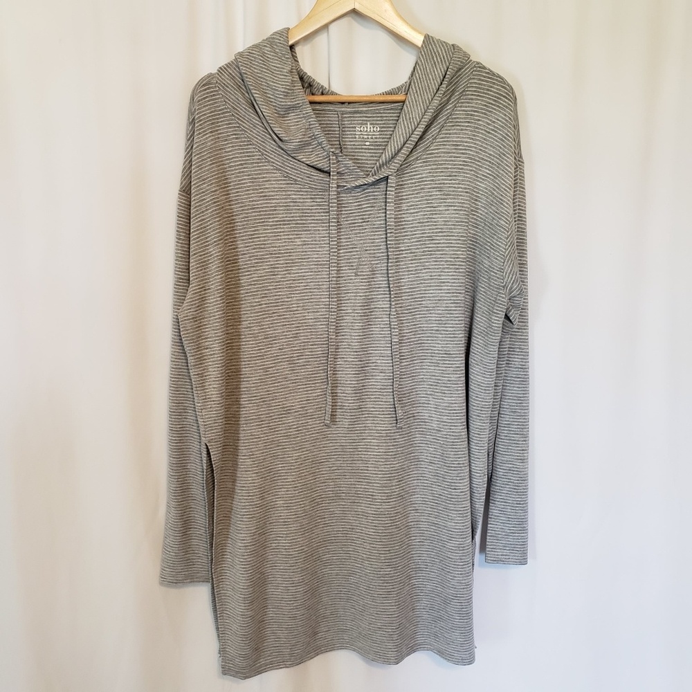 Gray and White Striped NY&CO Hoodie